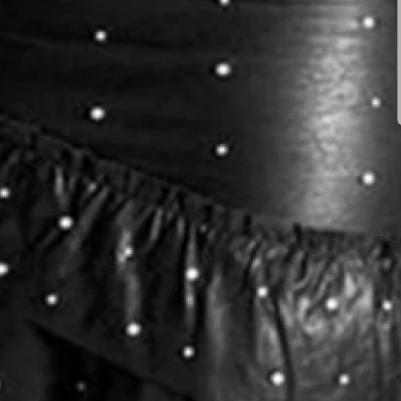 NEW Faux Leather Skirt with Pearl-like detal - Picture 3 of 5